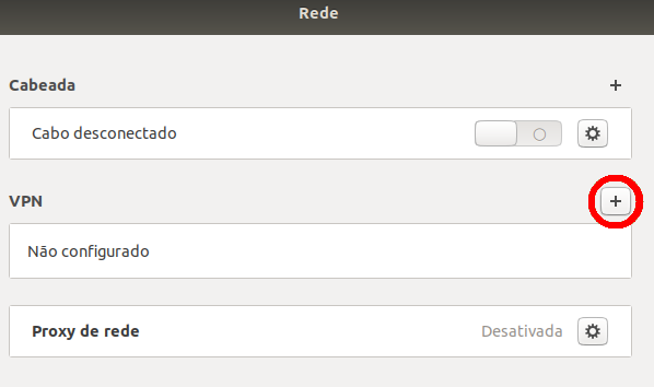 Adicionando nova conexão VPN Ubuntu